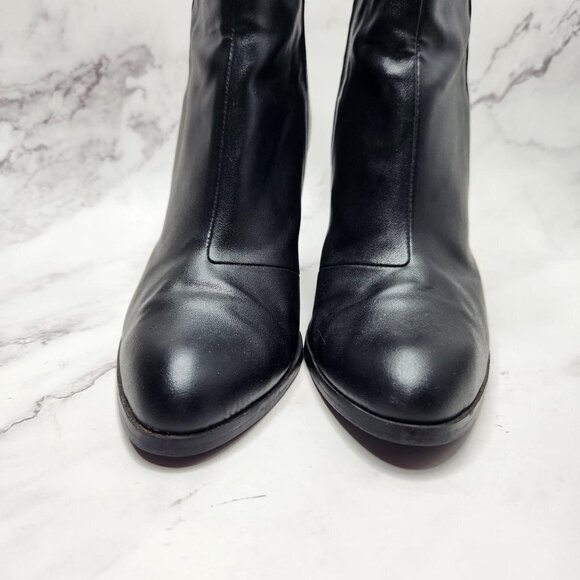 H&M Leather Pointed Toe Black Ankle Boots Booties Women's Size 37 (US 6) - Picture 3 of 11